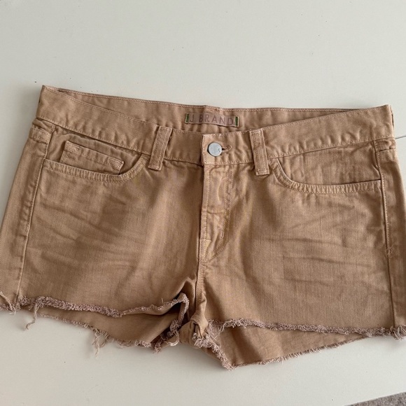 J Brand Cut-Off Jean Denim Shorts Mustard Yellow Tan Casual 29 - Picture 1 of 6